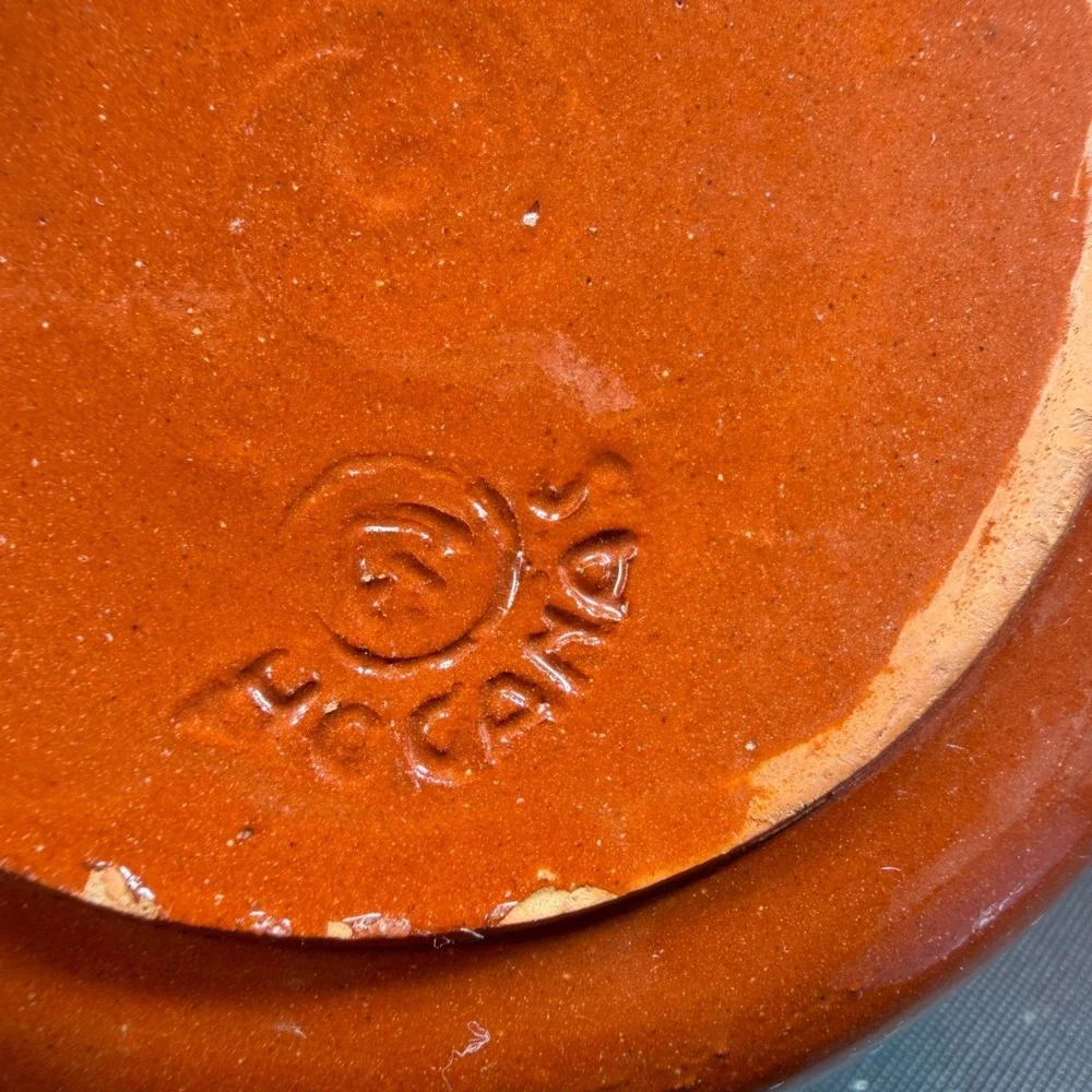 Hoganas‎ Keramik Redware Pottery Dish Hultsjo Swedish Folk Art Spiral 4 Inch